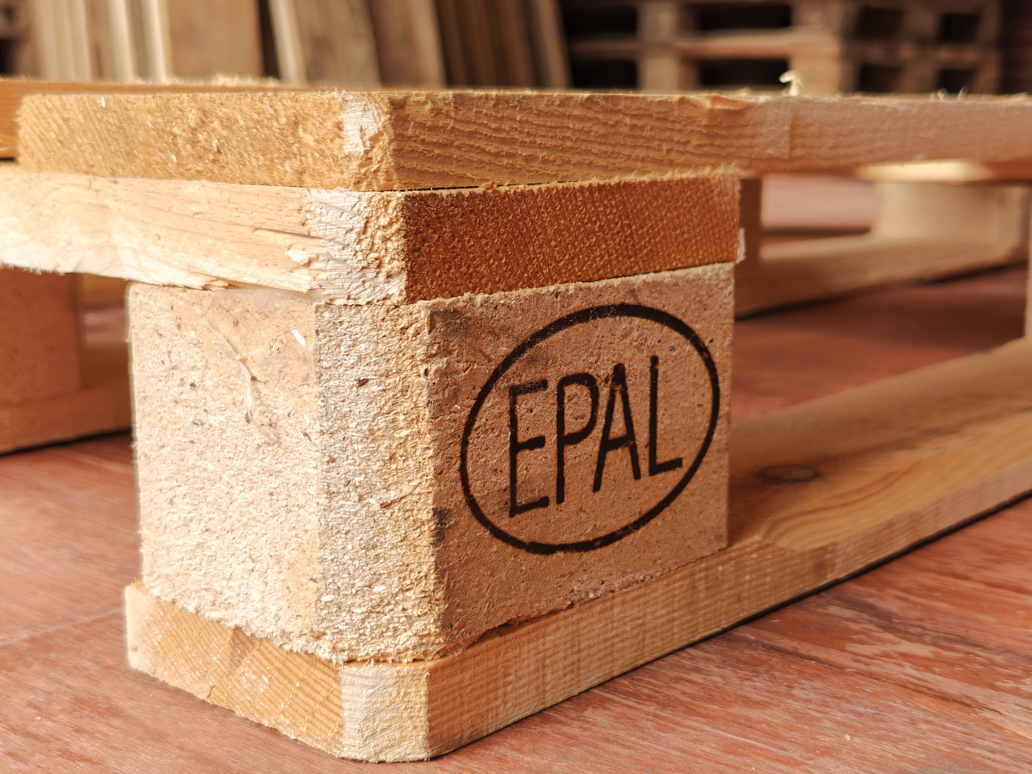 Euro EPAL certified wooden pallet close-up
